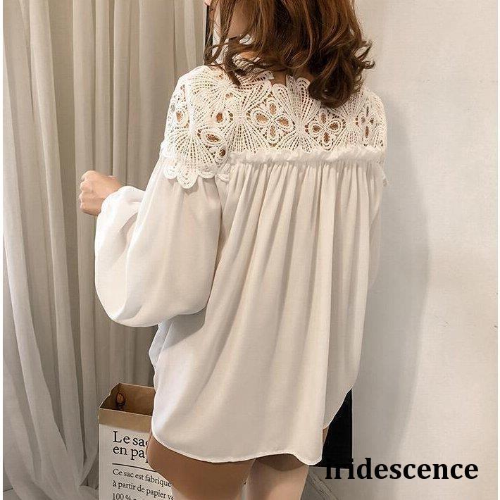 刺繍ブラウス レース 透け感 刺繍 長袖 レディース トップス