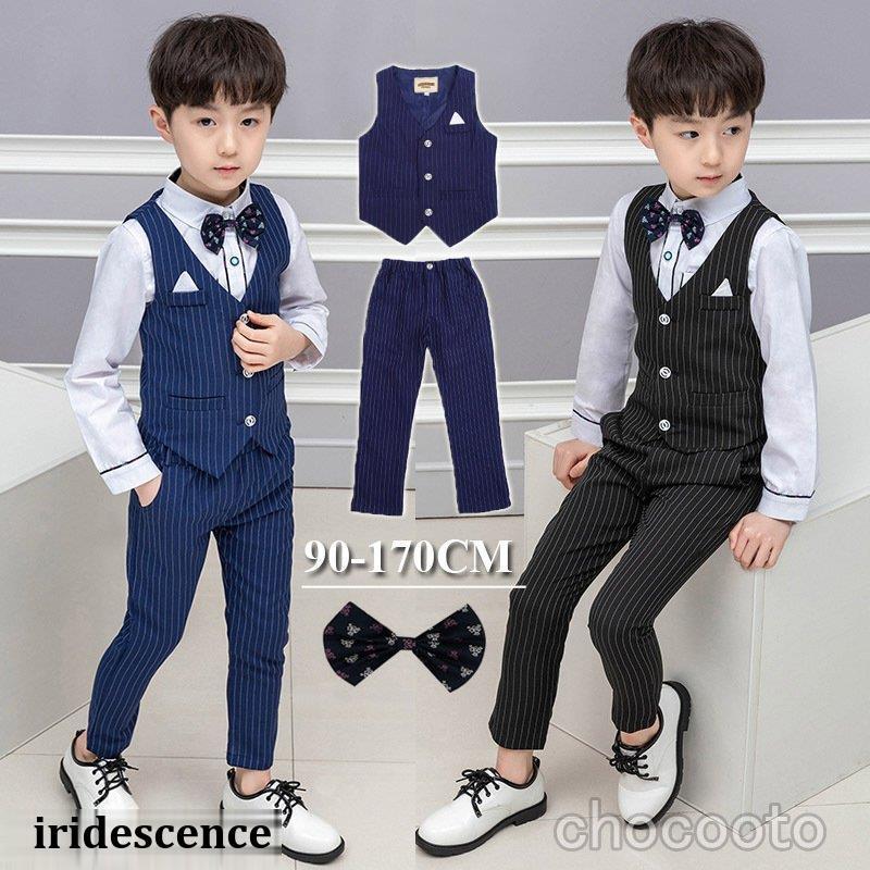 かんかんパンダさま★ビームス★子どもスーツ★発表会★結婚式★七五三 子供スーツ 男の子 フォーマルスーツ キッズ おしゃれ ストライプ