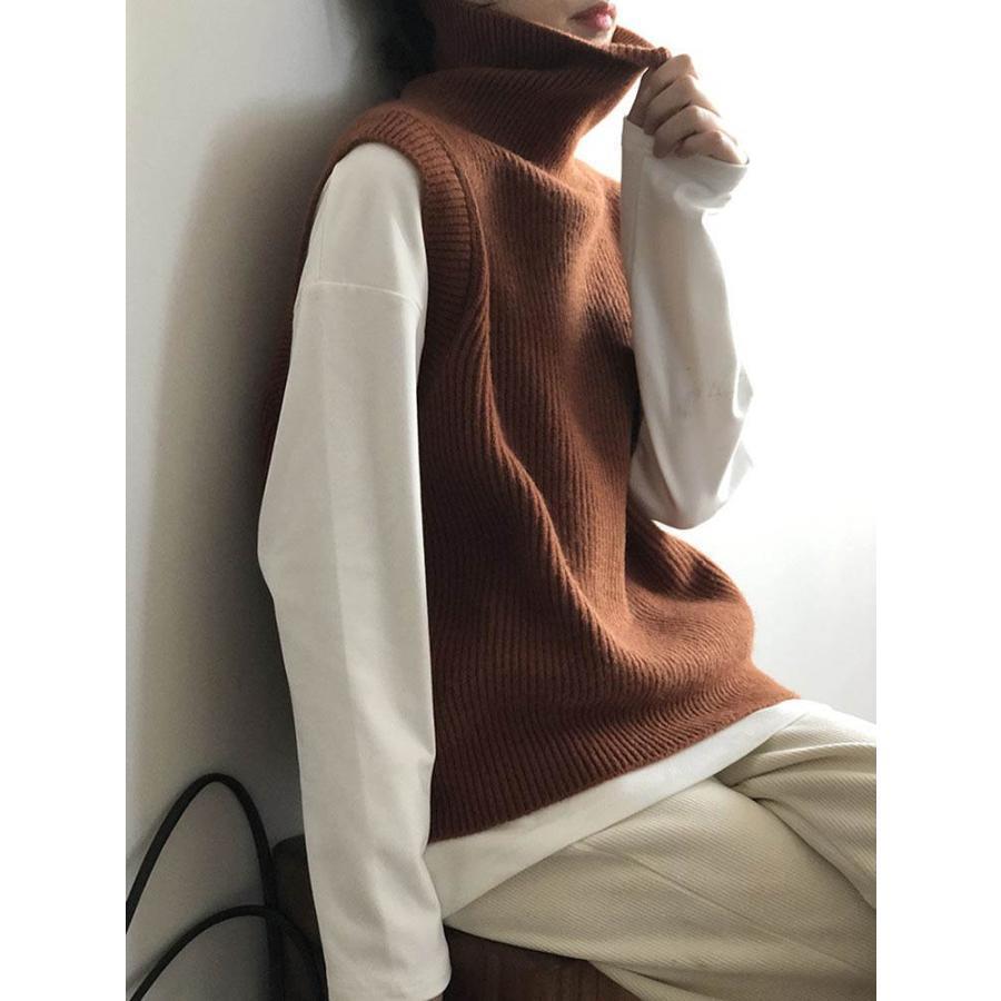 Heve ヘイヴ　 ハイネックニットベスト　アイボリー ホワイトニットベスト ハイネック - メルカリ