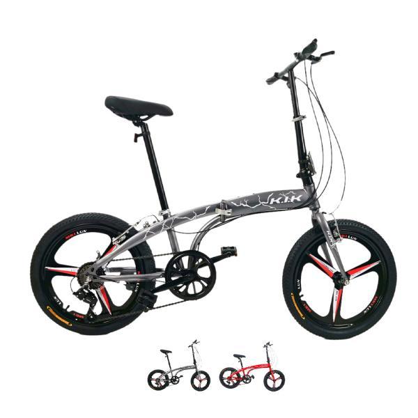 自転車 折りたたみ自転車 20インチ 6段変速 シマノ変速機 Vブレーキ 穴