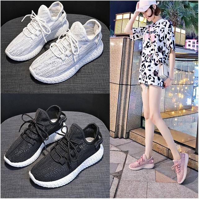 レディースファッション スニーカー  厚底 フラット ランニングシューズ カジュアル おしゃれ 通気性 メッシュ 柔らかい シンプル かっこいい スニーカー | ブランド登録なし