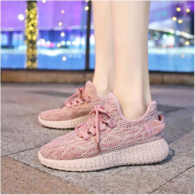 レディースファッション スニーカー  厚底 フラット ランニングシューズ カジュアル おしゃれ 通気性 メッシュ 柔らかい シンプル かっこいい スニーカー | ブランド登録なし | 09