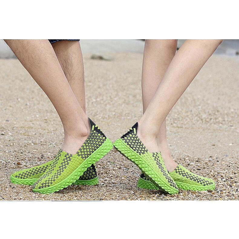 スニーカー スリッポン 編み込み エスパドリーユ メンズ