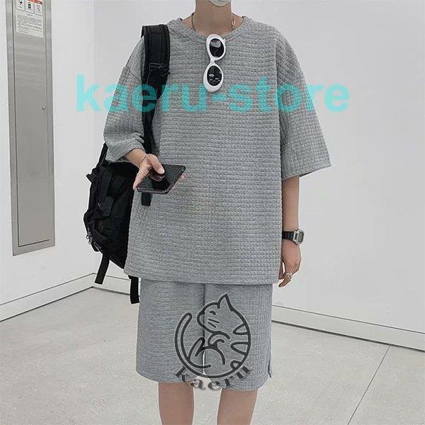 Bristol ワッフル生地 セットアップ ロンT ハーフパンツ 送料無料 セットアップ ワッフル メンズ Tシャツ 半袖 ハーフパンツ