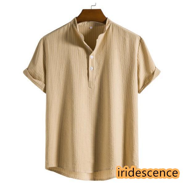 ポロシャツ メンズ 半袖 スポーツ ストライプ 立ち襟 トップス 麻 無地 シンプル アメカジ 綿 ビジネス 夏 カジュアル ゆったり | ブランド登録なし | 14