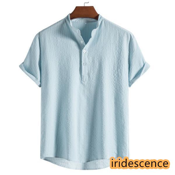 ポロシャツ メンズ 半袖 スポーツ ストライプ 立ち襟 トップス 麻 無地 シンプル アメカジ 綿 ビジネス 夏 カジュアル ゆったり | ブランド登録なし | 07