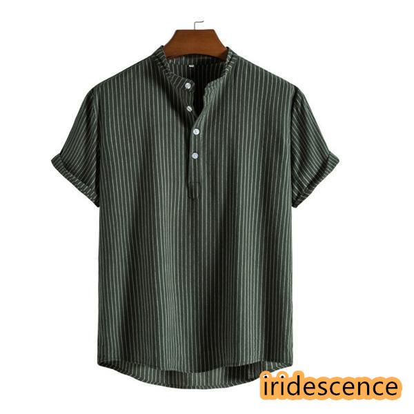 ポロシャツ メンズ 半袖 スポーツ ストライプ 立ち襟 トップス 麻 無地 シンプル アメカジ 綿 ビジネス 夏 カジュアル ゆったり | ブランド登録なし | 09