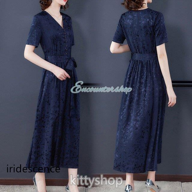 紺　ワンピース 20％off】フロントボタンネイビーワンピース - seventen