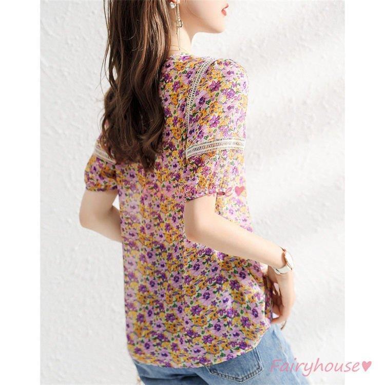 Tシャツ レディース 40代 夏新作 オシャレブラウス 花柄 Tシャツ 半袖トップス プリント レションTシャツ 大人 通勤 韓国風 30代 50代 Tシャツ レディース 40代 春夏新作 オシャレブラウス 花柄 半袖