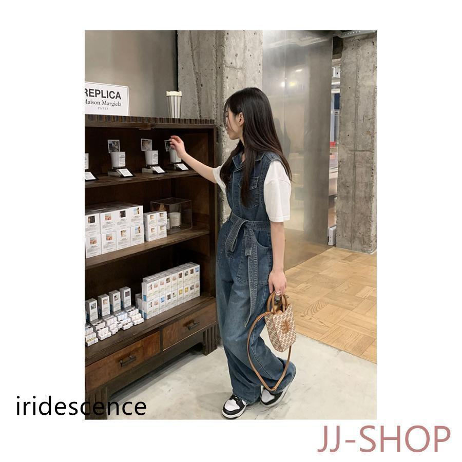 オーバーオール デニム レディース ノースリーブ つなぎ 長