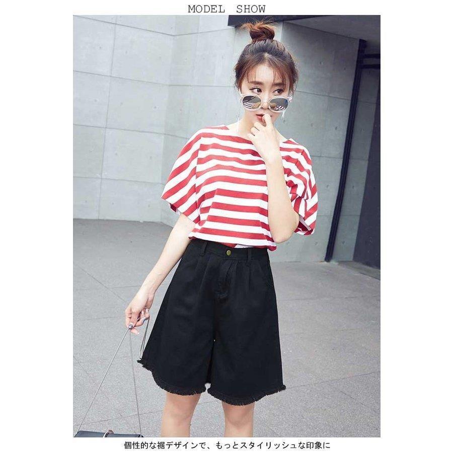 デニムパンツ ハーフパンツ レディース ショートパンツ 切りっぱなし