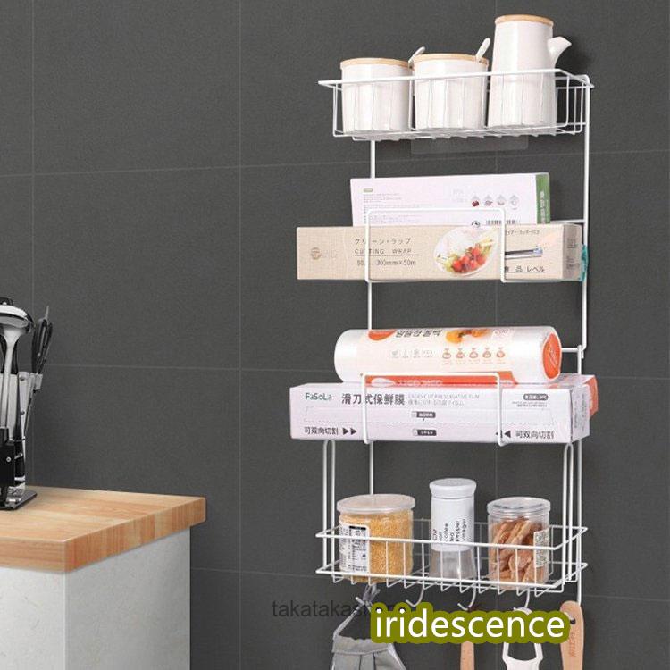 大きいサイズ　キッチンペーパー収納付きラック　スパイスラック　カップラック 新商品】奥行14cmキッチンペーパーホルダー付(収納力バツグン‼︎)大型