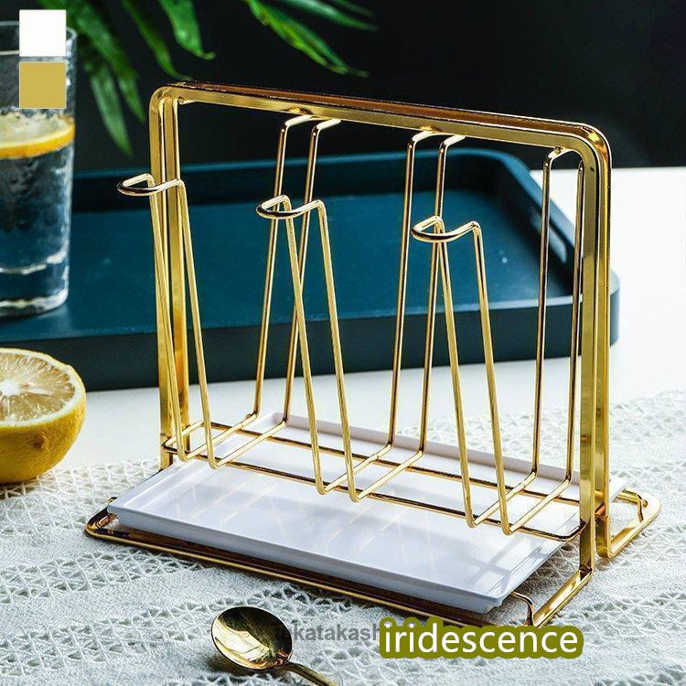 日用雑貨 キッチン雑貨 キッチン用品 グラススタンド カップスタンド 水切りラック スタイリッシュ シンプル 便利グッズ ホワイト ゴールドハイセンス | ブランド登録なし