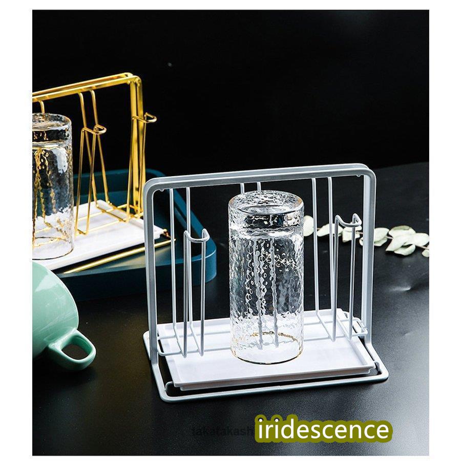 日用雑貨 キッチン雑貨 キッチン用品 グラススタンド カップスタンド 水切りラック スタイリッシュ シンプル 便利グッズ ホワイト ゴールドハイセンス | ブランド登録なし | 10