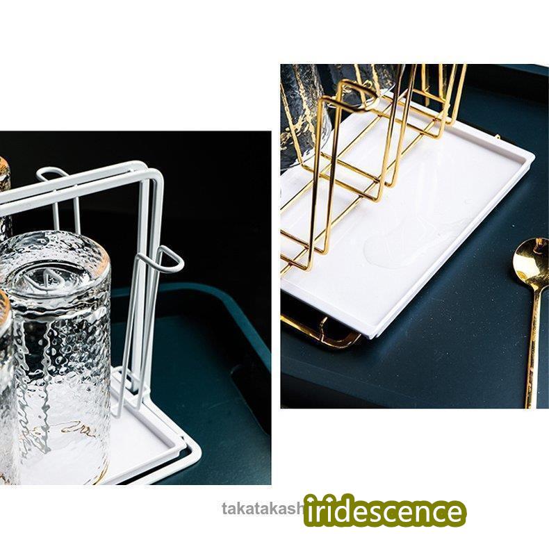 日用雑貨 キッチン雑貨 キッチン用品 グラススタンド カップスタンド 水切りラック スタイリッシュ シンプル 便利グッズ ホワイト ゴールドハイセンス | ブランド登録なし | 13