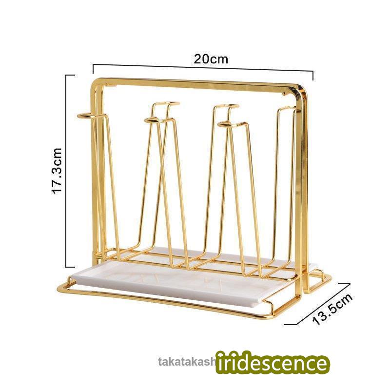 日用雑貨 キッチン雑貨 キッチン用品 グラススタンド カップスタンド 水切りラック スタイリッシュ シンプル 便利グッズ ホワイト ゴールドハイセンス | ブランド登録なし | 02