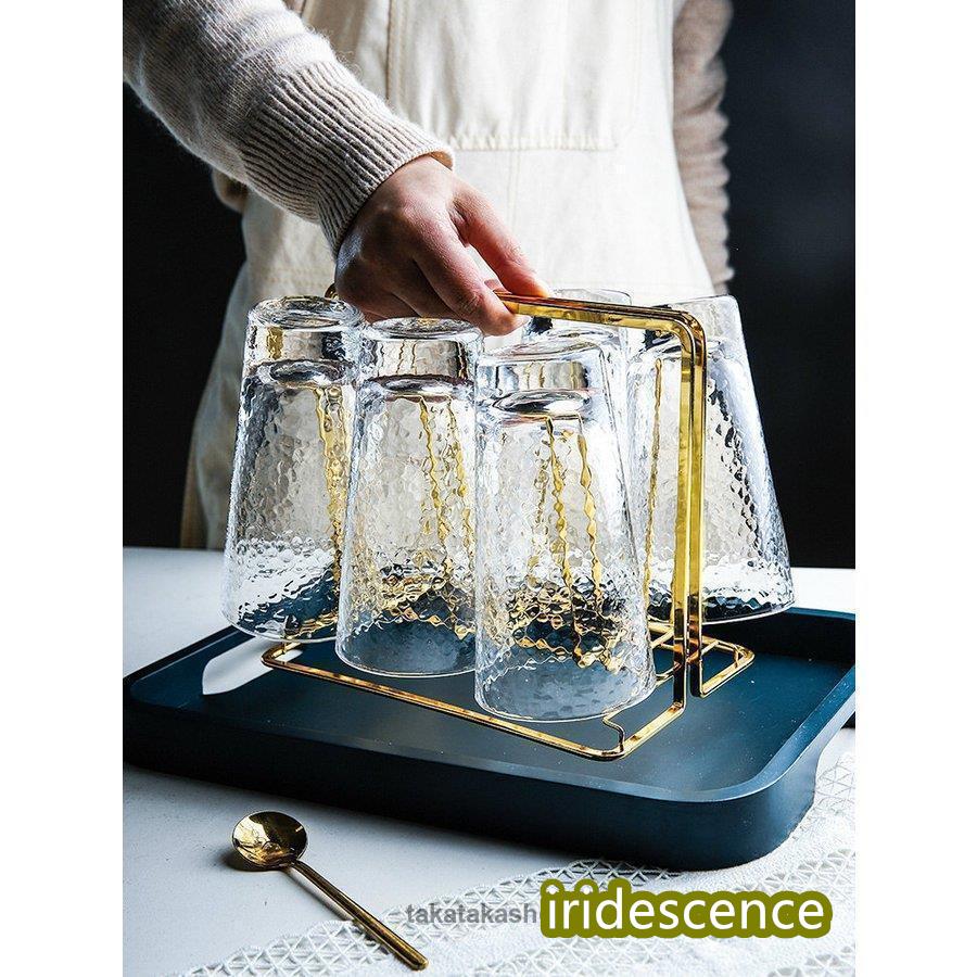 日用雑貨 キッチン雑貨 キッチン用品 グラススタンド カップスタンド 水切りラック スタイリッシュ シンプル 便利グッズ ホワイト ゴールドハイセンス | ブランド登録なし | 05