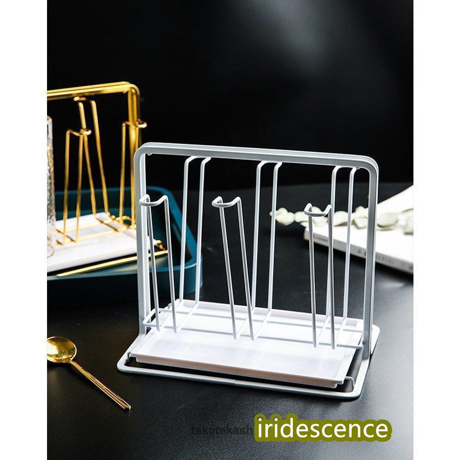 日用雑貨 キッチン雑貨 キッチン用品 グラススタンド カップスタンド 水切りラック スタイリッシュ シンプル 便利グッズ ホワイト ゴールドハイセンス | ブランド登録なし | 08