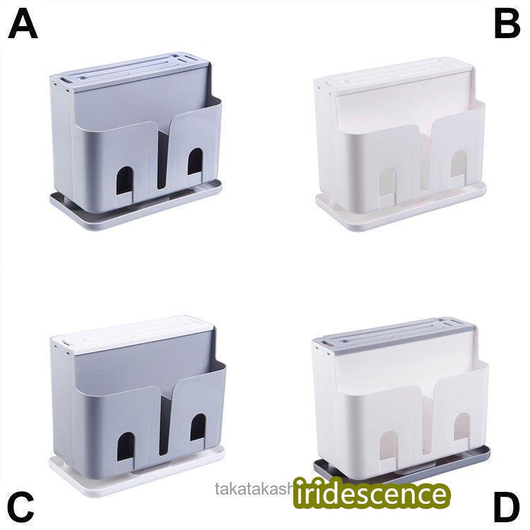 日用雑貨 キッチン雑貨 キッチン用品 包丁スタンド カトラリースタンド 見せる収納 水切りトレー付 無地 シンプル 便利アイテム ホワイト | ブランド登録なし | 01