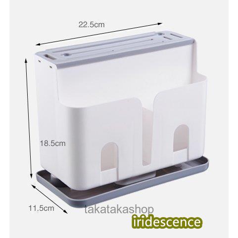 日用雑貨 キッチン雑貨 キッチン用品 包丁スタンド カトラリースタンド 見せる収納 水切りトレー付 無地 シンプル 便利アイテム ホワイト | ブランド登録なし | 05