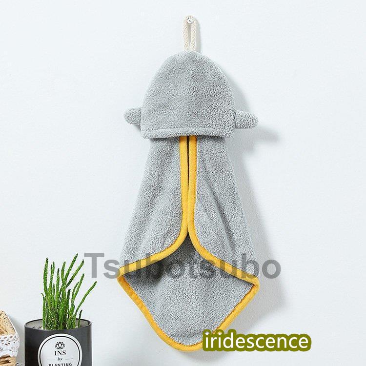 ループ付きタオル 同色2枚セット おしゃれ サメ 動物 パイル  ハンドタオル 手拭き 洗面所 キッチン 保育園 幼稚園 入園準備 キッズ ふわふわ やわらか タオル | ブランド登録なし | 07