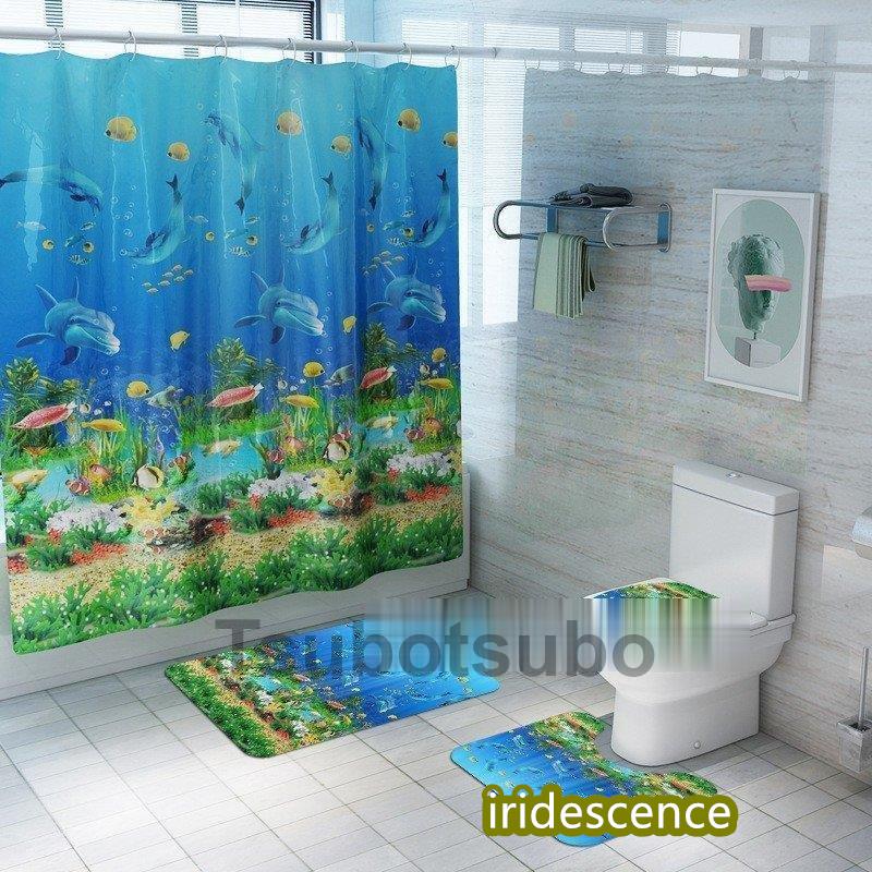 カーテン シャワーカーテン 間仕切り 85%遮光カーテン  防水 防カビ お風呂の窓 部屋の間仕切り キッチン 洗濯機可能 取り付け簡単 動物柄 | ブランド登録なし | 19