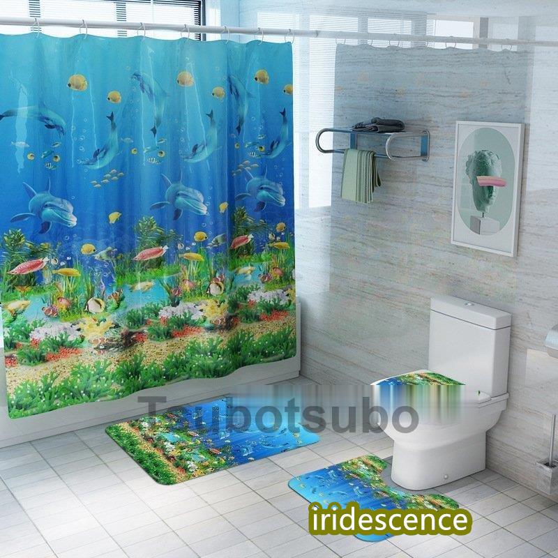 カーテン シャワーカーテン 間仕切り 85%遮光カーテン  防水 防カビ お風呂の窓 部屋の間仕切り キッチン 洗濯機可能 取り付け簡単 動物柄 | ブランド登録なし | 08