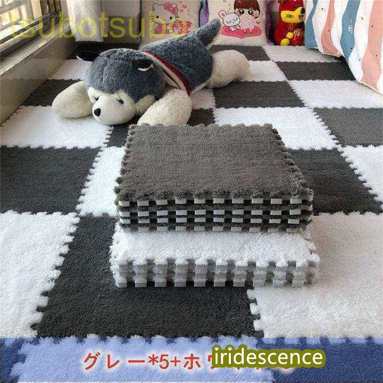 ジョイントマット 赤ちゃん ベビー マット 防音 抗菌 安全 床暖房対応 子供 大判  北欧 掃除 プレイマット フロアマット キッズラグ 30*30cm 10枚セット | ブランド登録なし | 01