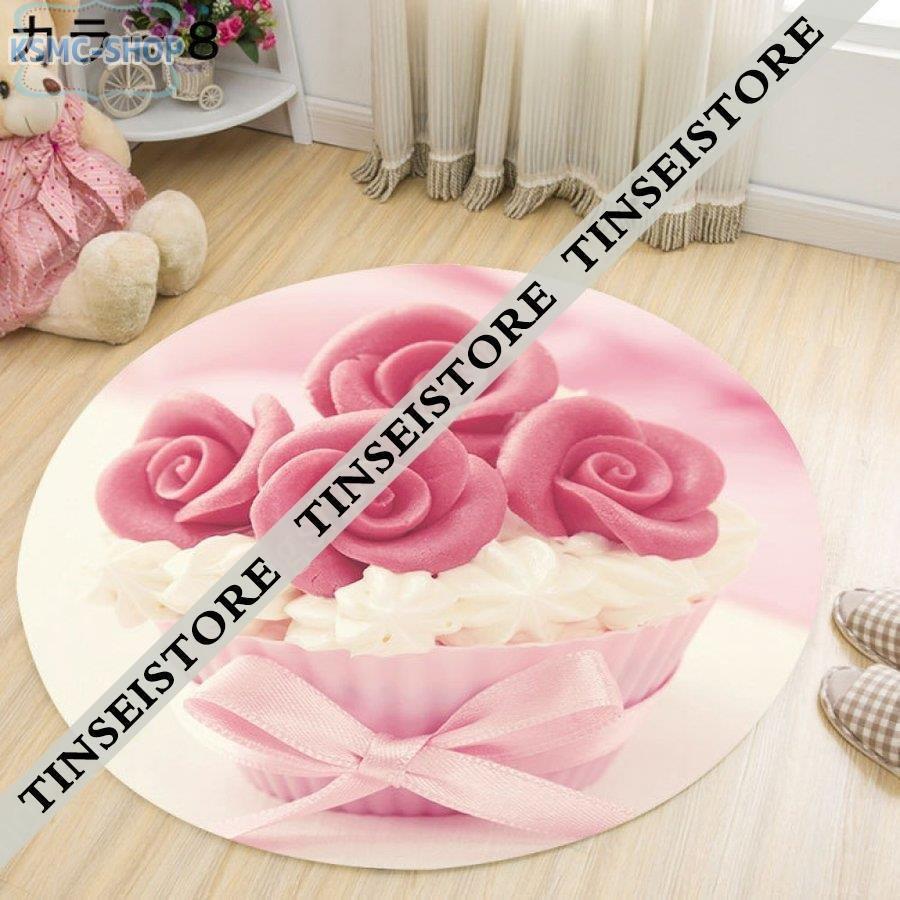 ラグマット プリントカーペット 北欧スタイル 洋風 円形 洗濯可 心地