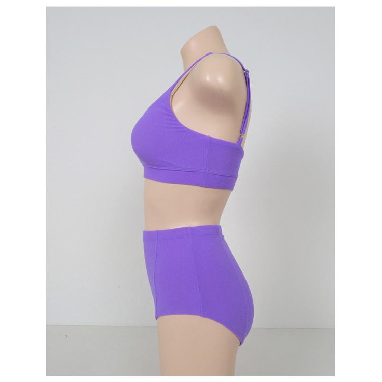 ビスチェビキニ レディース ユニークなニットソー素材 フロントボタン 無地 黒  シンプル 水着 セパレート 上 | ブランド登録なし | 11