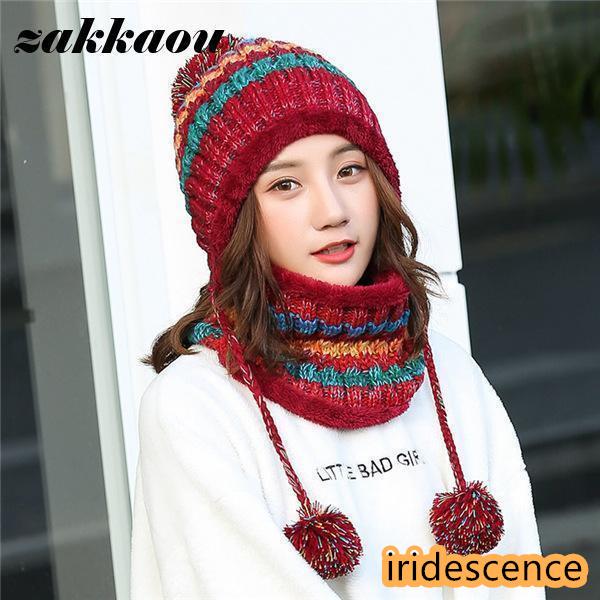 帽子 レディース ニット帽 裏起毛 秋冬 小顔 2点セット ネックウォーマー オシャレ 民族風セットアップ アウトドア 目 あったか 防寒 | ブランド登録なし | 14