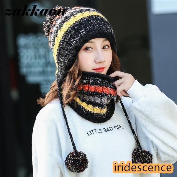 帽子 レディース ニット帽 裏起毛 秋冬 小顔 2点セット ネックウォーマー オシャレ 民族風セットアップ アウトドア 目 あったか 防寒 | ブランド登録なし | 04