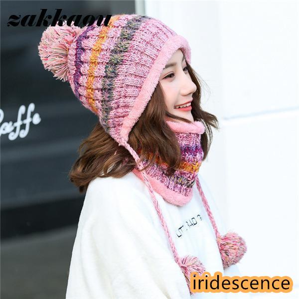 帽子 レディース ニット帽 裏起毛 秋冬 小顔 2点セット ネックウォーマー オシャレ 民族風セットアップ アウトドア 目 あったか 防寒 | ブランド登録なし | 07