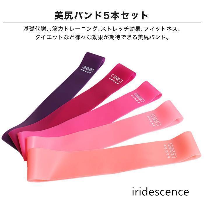エクササイズバンド トレーニングチューブ 強度別5本セット 高強度 筋