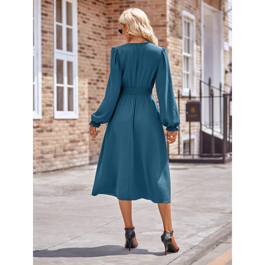 ワンピース レディース 春 秋 マキシワンピース 長袖 Vネック