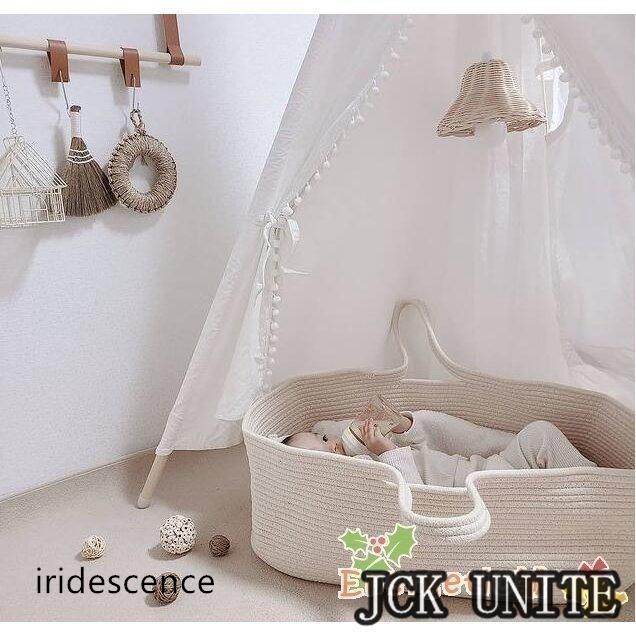 ベビーベッド ベビーかご ベビー 新生児 赤ちゃん 出産お祝い 転落防止 ベビー用寝具 ベッド コットン 安心快適 インベッド 丸洗いok 百日祝い 記念写真 | ブランド登録なし | 17