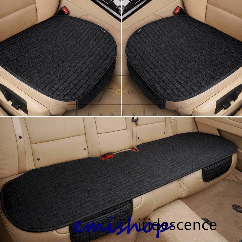 車用 座布団 クッション 亜麻 カークッション 車座布団 3点セット シートカバーシート 車イスクッション シンプル 運転席 助手席 後部座席 通気性 車用品 | ブランド登録なし | 02