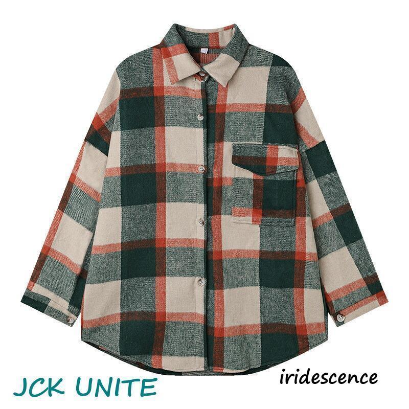 チェックシャツ 長袖 シャツ チェック柄 レディース トップス 大きいサイズ アウター 羽織り 上着 ロング丈 ネルシャツ 襟付き キレイめ 大人 カジュアル 秋 | ブランド登録なし | 17