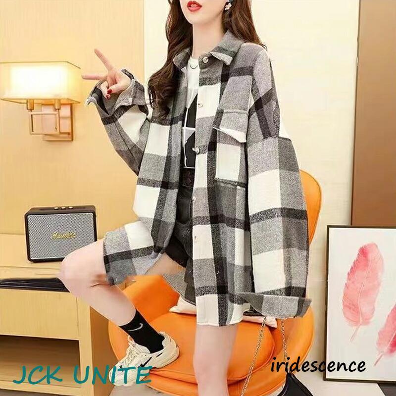 チェックシャツ 長袖 シャツ チェック柄 レディース トップス 大きいサイズ アウター 羽織り 上着 ロング丈 ネルシャツ 襟付き キレイめ 大人 カジュアル 秋 | ブランド登録なし | 04