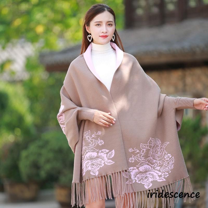 ストール 大判 カーディガン 羽織 ストール風 ガウン フリンジ