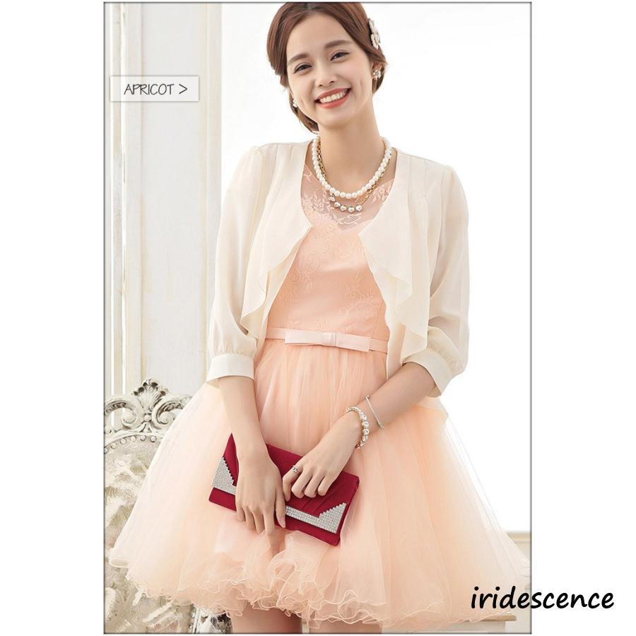 ボレロ 結婚式 五分袖 レデイース パーティ 韓国 大きいサイズ