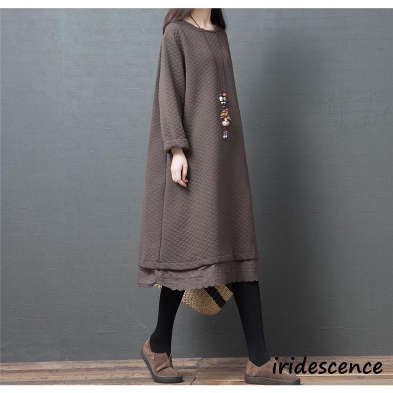 ワイズ ドットワンピース チュニック丈 ビンテージ風ワンピース 体型カバー ワイズ ドットワンピース チュニック丈 ビンテージ風ワンピース