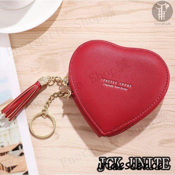 ミニ財布 コインケース レディース ハート 小銭入れ 可愛い PU
