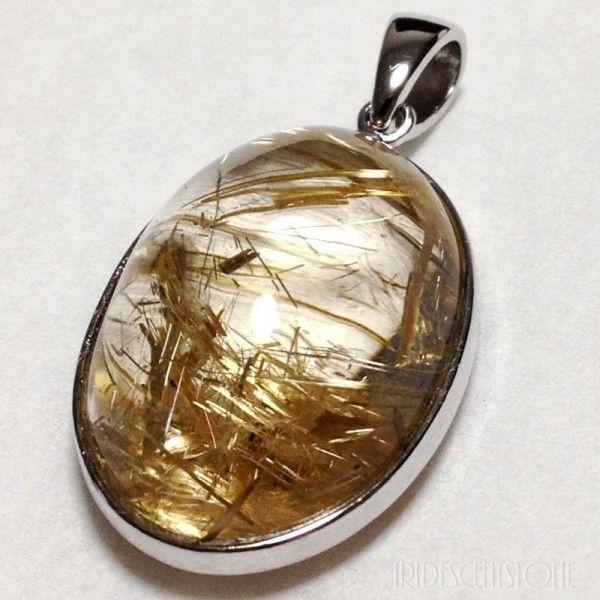 ルチルクォーツペンダントトップ rutiru-quatz/パワーストーン，天然石，水晶，ルチルクォーツ，キャッツアイ，スーパーセブン，ブレスレットのイリデセントストーン