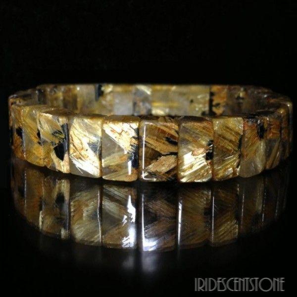 タイチン放射V字ルチルクォーツバングル 12.5mm/パワーストーン