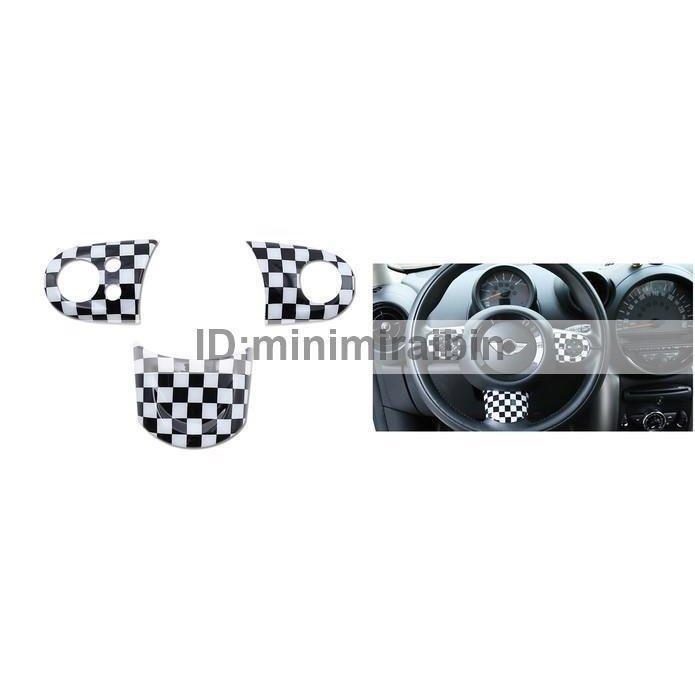 BMW ミニ mini cooper JCW Clubman R55 R56 R57 R58 R59 R60 R61 ステアリング ホイール ボタン カバー 3点セット 黒白 ドット柄 :p21260328456b:IRISエステティックストア@ 通販 黒白ドット柄3点セットアップ