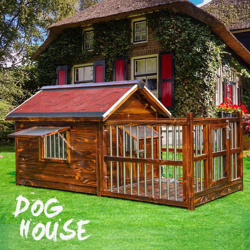 新春セール ペットハウス 室内室外 木製 ハウス 犬の部屋 動物寮 防雨防風【多寸法選択】丈夫結構 実木 組立必要 四季通用 防寒 ペット用品 動物 住まい おしゃれ 【DGJ1019640549】(36100円)