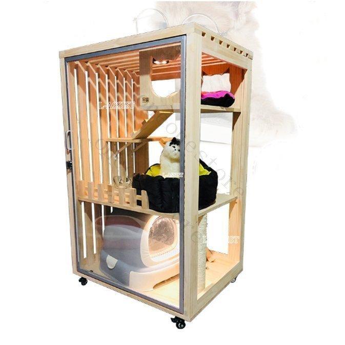 【値下げ】 人気新品★豪華２層ネコハウス 別荘 猫部屋 繁殖 アパート自由出入りドア 冬防寒 アパート ペット　キャット別墅 【BCD1101549950】(39000円)