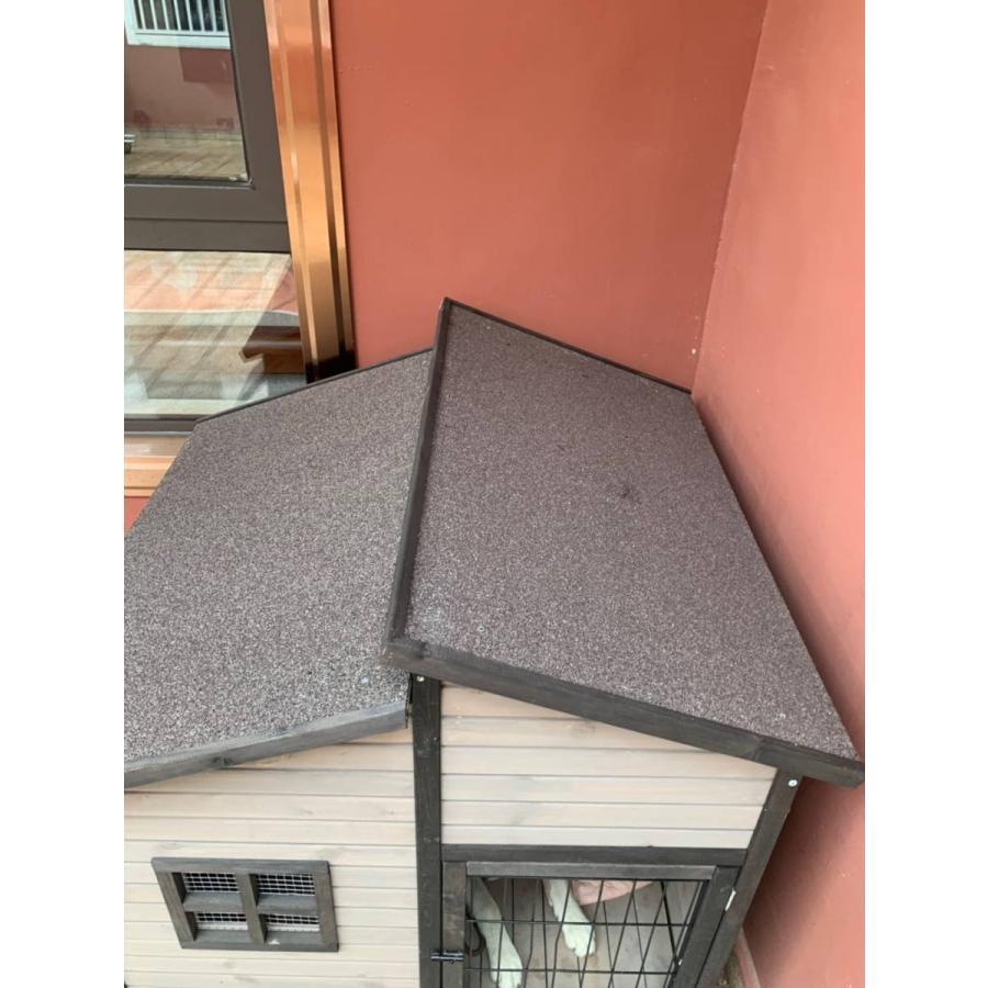 屋外用犬小屋 豪華別荘 丈夫 飼育ケージ 小動物 転倒防止 安定性抜群 組立式 松の木 木製 防腐材 中型犬 大型犬用 ペット用品 屋外用犬小屋 ペット用品