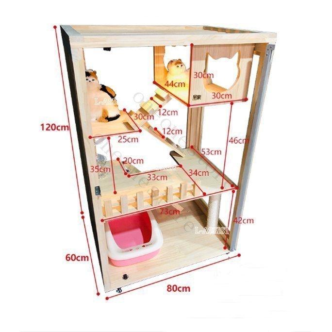 【新品 未使用 日本製】 人気新品★豪華２層ネコハウス 別荘 猫部屋 繁殖 アパート自由出入りドア 冬防寒 アパート ペット　キャット別墅 【RIZ1112843969】(39400円)